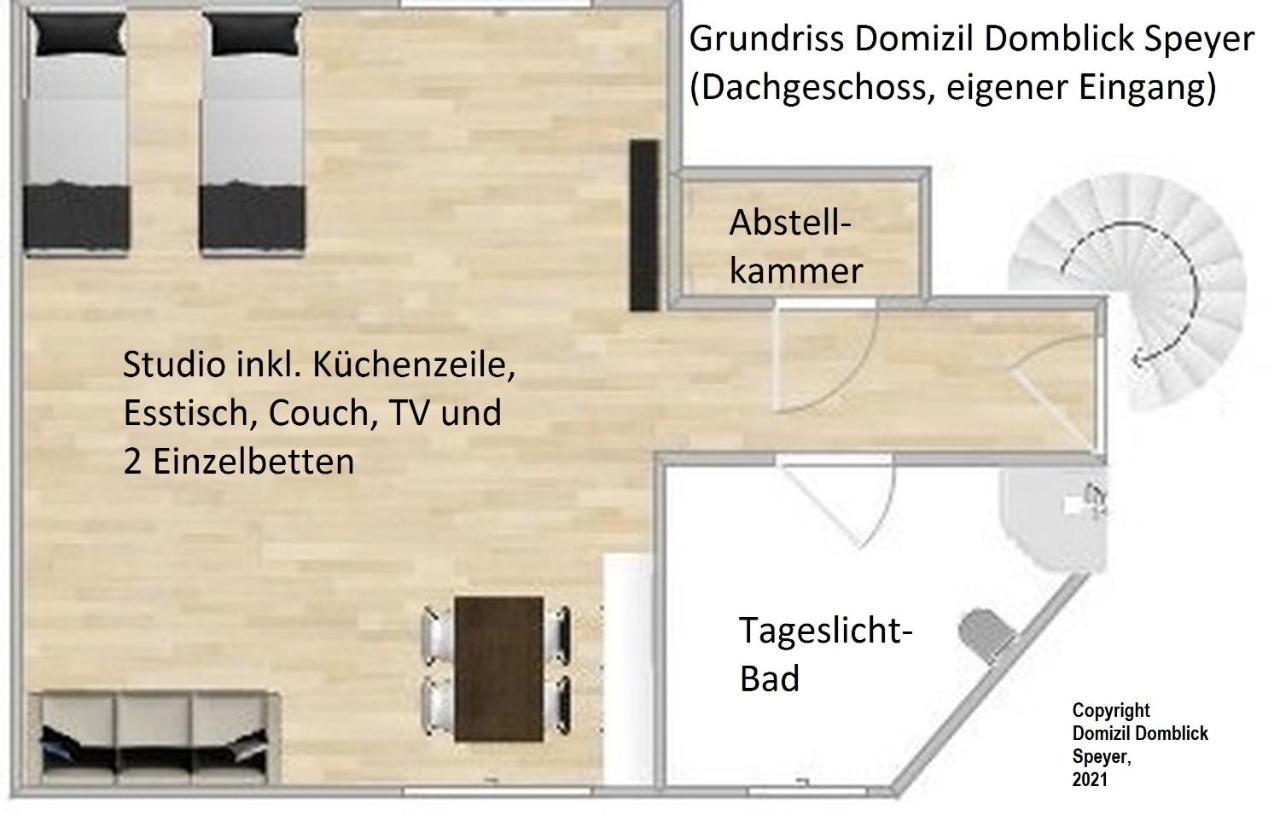 Domizil Domblick Speyer City, Garage, 50M2 Eksteriør billede